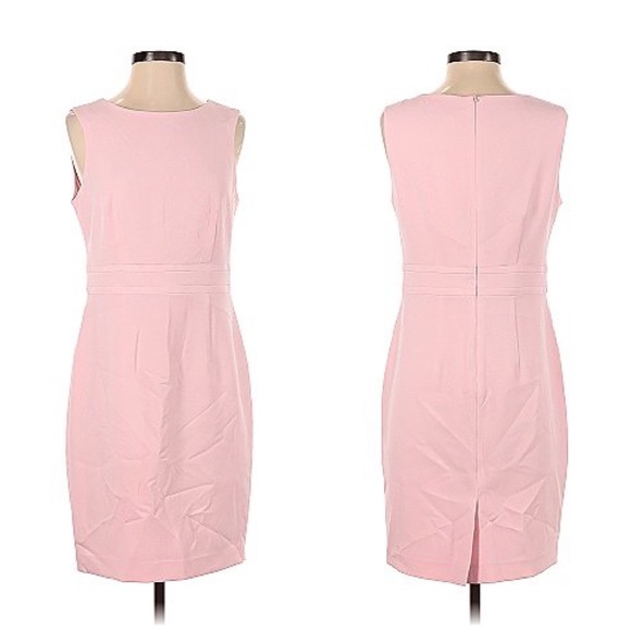 Kasper Light Pink Sleeveless Sheath Dress with Waistband Size 4 Petite